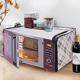 Glassiano Microwave Oven Cover for LG 21 Litre Convection Microwave Oven MC2146BP, Black, CA07