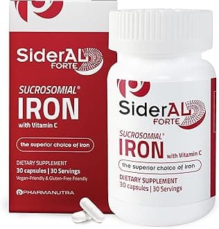 - SiderAL Forte Iron Supplement Clinically Proven to Increase Levels Without Side Effects | Sucrosomial High Absorption Gentle Iron Pills for Women and Men | Vitamin C | Anemia & Energy Support | 30 ct