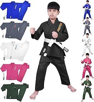 Kids Brazilian Jiu Jitsu Gi For Kids BJJ Gi Youth Grappling Kimonos Preshrunk Lightweight Martial Arts Uniform