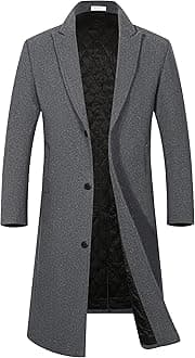 APTRO Men's Luxury Full Length Trench Coat Long Wool Overcoat Winter Windbreaker