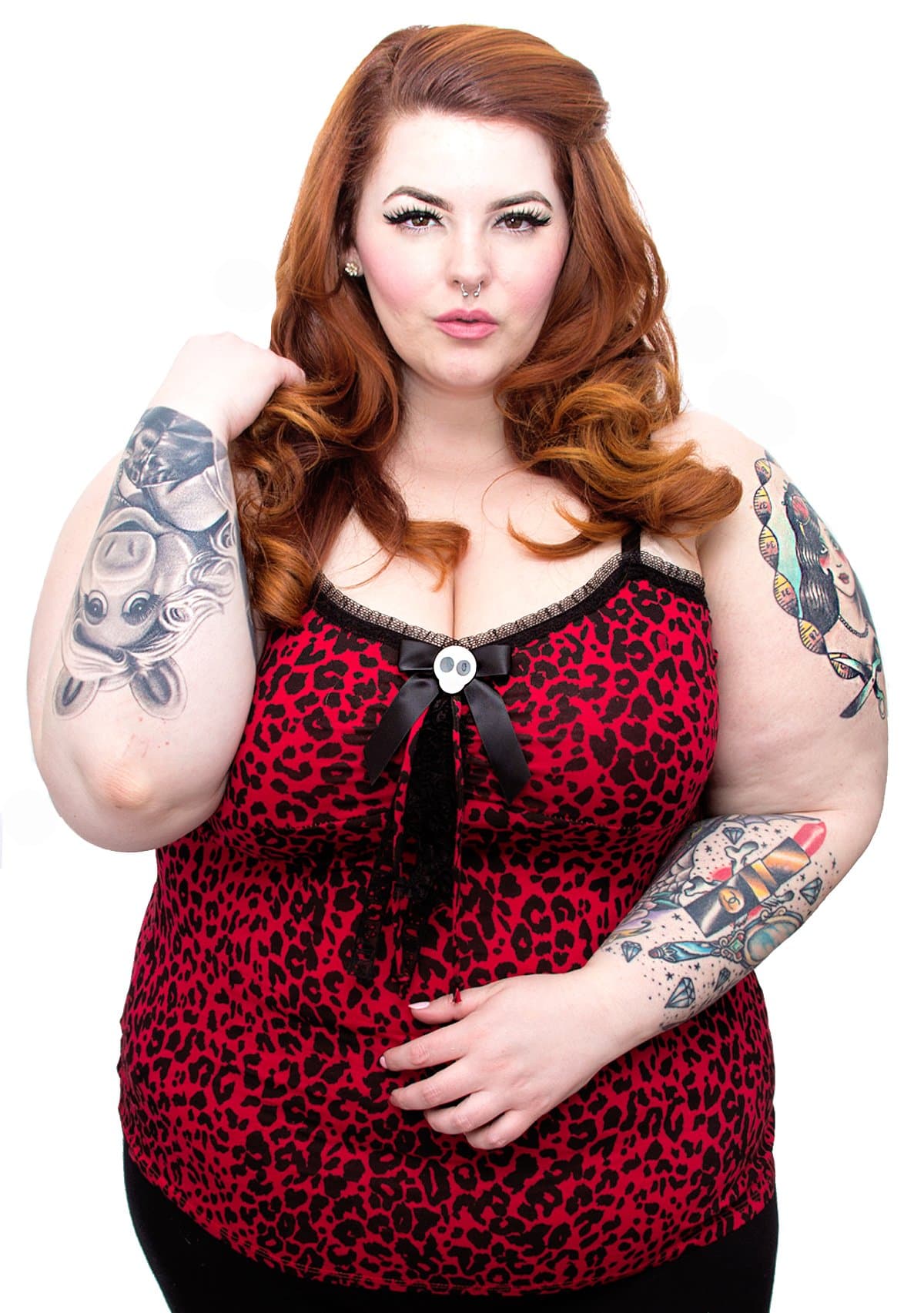 Jessica Louise Leopard Lolly Tank 2X Grey Leopard