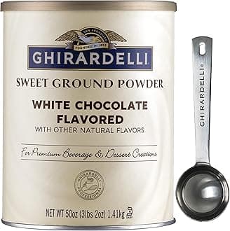 Ghirardelli Chocolate Company Sweet Ground White Chocolate Gourmet Flavored Powder 3.12 lb with Ghirardelli Stamped Barista Spoon