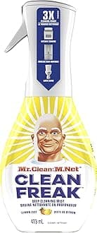 Mr. Clean Freak Deep Cleaning Mist Multi-Surface Spray, Lemon Zest Scent Starter Kit, 16 fl oz (Pack of 6)