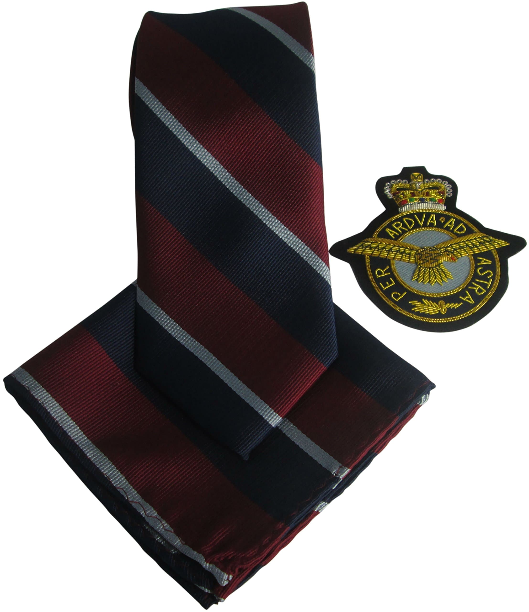 RAF Tie Matching Pocket Square & Blazer Badge