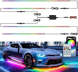Underglow LED Lights for Cars 180 LEDs RGBI Neon Accent Strip Lights with 16 Million Colors DIY & Music Mode Underbody Exterior Lights Kit for RV SUV Truck Boat 12V