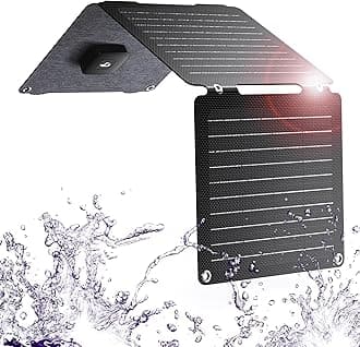 BigBlue [Ultra-Fast Charging] 20W ETFE Solar Charger with Kickstand, SolarPowa 20 Portable Solar Panel Charger with USB-A and USB-C, IP65 Waterproof, Compatible with iPhone, iPad, Samsung, LG etc.