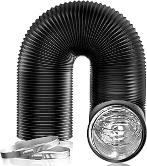 8 inch Air Duct - 16 FT Long, Black Flexible Ducting HVAC Ventilation Air Hose for Grow Tents, Dryer Rooms,Kitchen