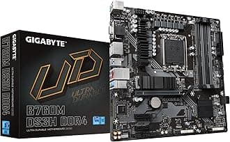 GIGABYTE B760M DS3H DDR4 Intel LGA 1700 mATX Motherboard, Supports Intel Core 14th/13th/12th Gen, DDR4, 6+2+1 Power Phase, 2X M.2, PCIe 4.0, USB-C, 2.5GbE LAN, Q-Flash Plus, PCIe EZ-Latch