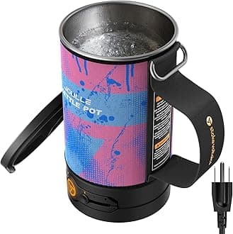 Electric Kettle, Portable Water Boiler for Coffee & Tea, 304 Stainless Steel Mini Tea Kettle, 500W Fast Boiling Water with Auto Shut-Off, Camping & Travel Essentials