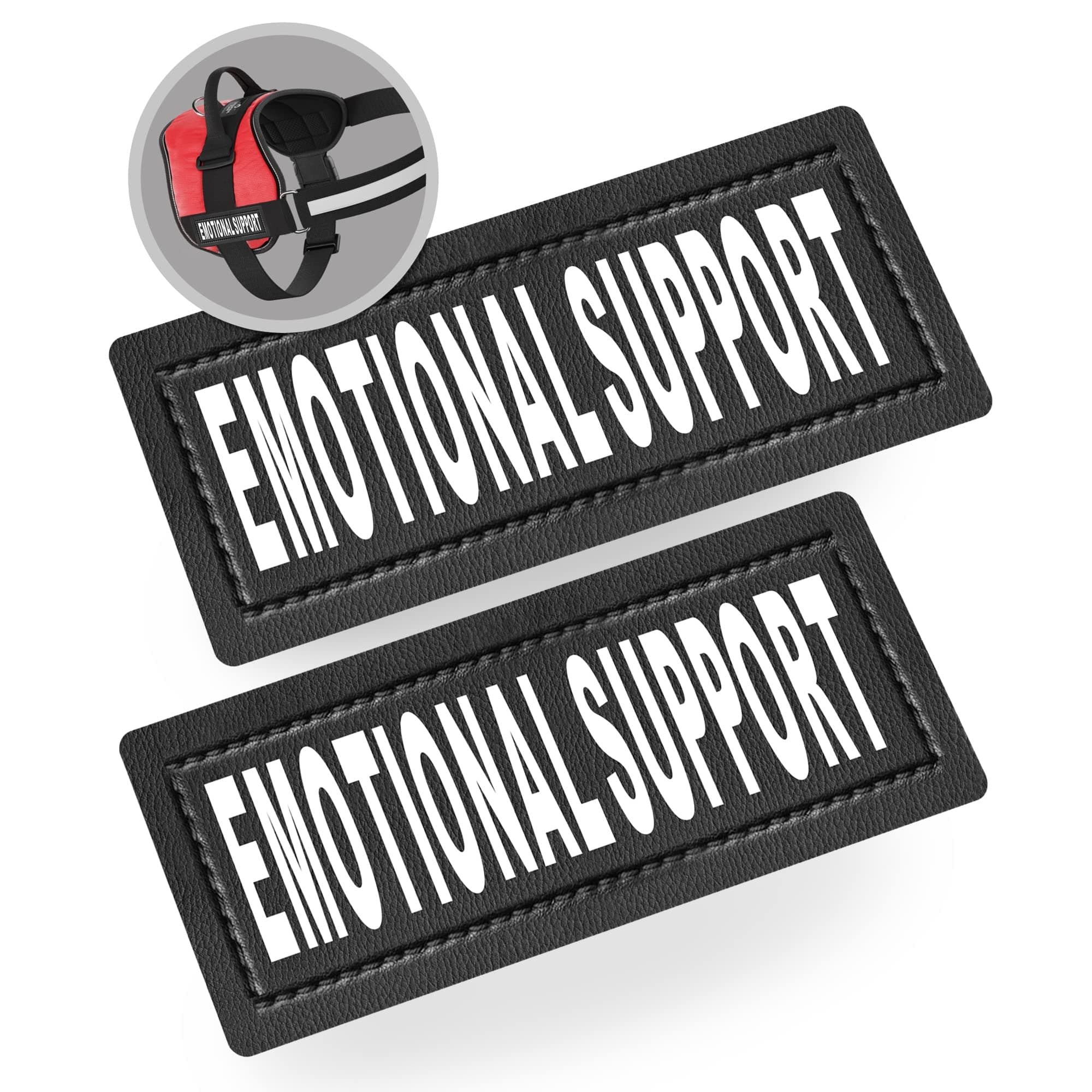 Industrial Puppy Emotional Support Dog Patch Tag with Hook Back - Reflective Lettering on ESA Patch for Vest, Harness, or Collar - Set of Two Emotional Support Dog Patches for ESA Vest