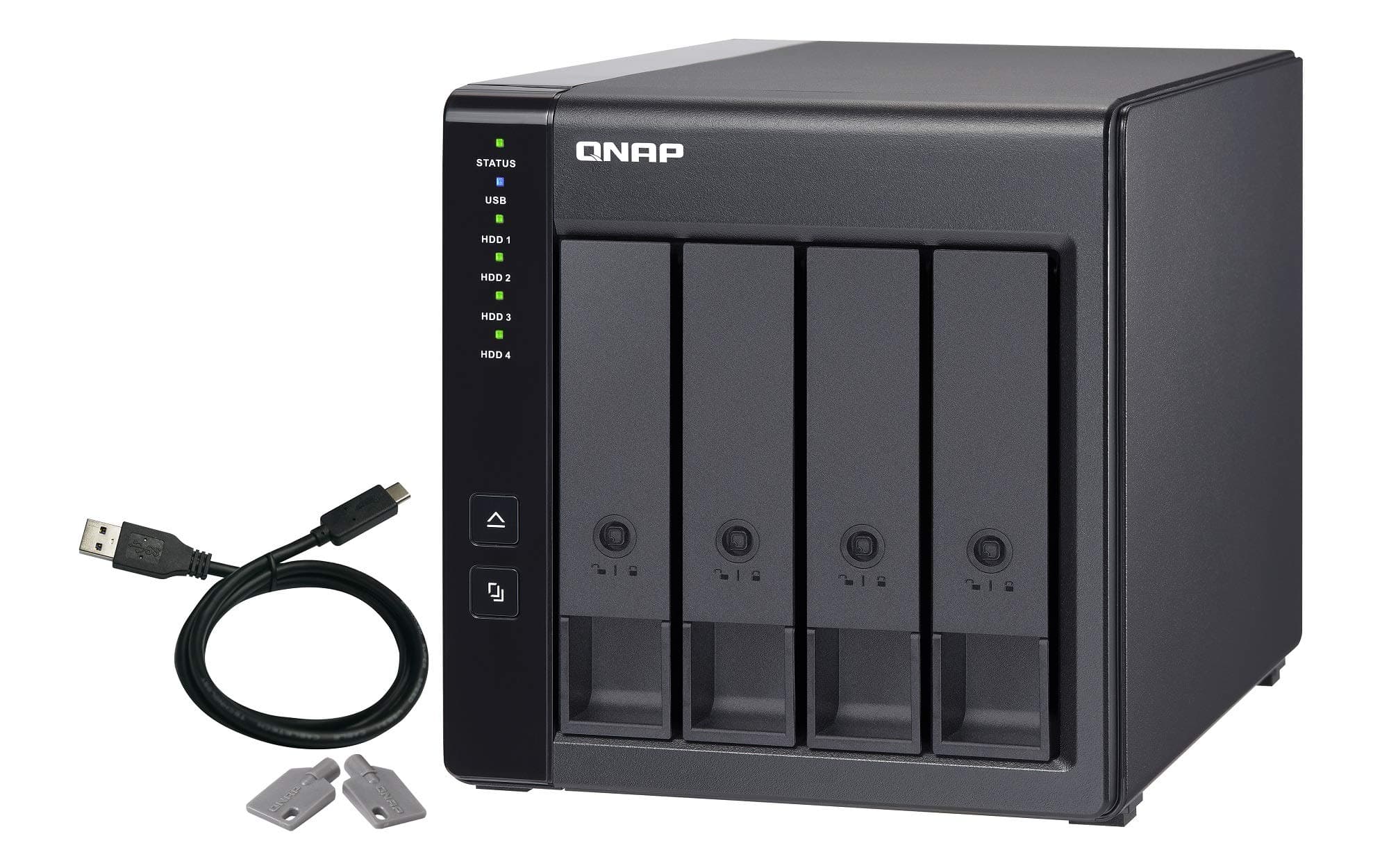 QNAP TR-004 4 Bay Desktop NAS Expansion - Optional Use as a Direct-Attached Storage Device Black