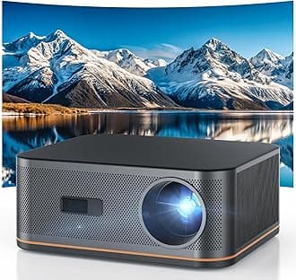 2000 ANSI 4K Full HD Projector with WiFi and Bluetooth, HAPPRUN Movie Home Theater with Auto Focus, 300'' Display for Indoor/Outdoor, Smart Proyector Compatible with Phone/TV Stick/PC/PS5