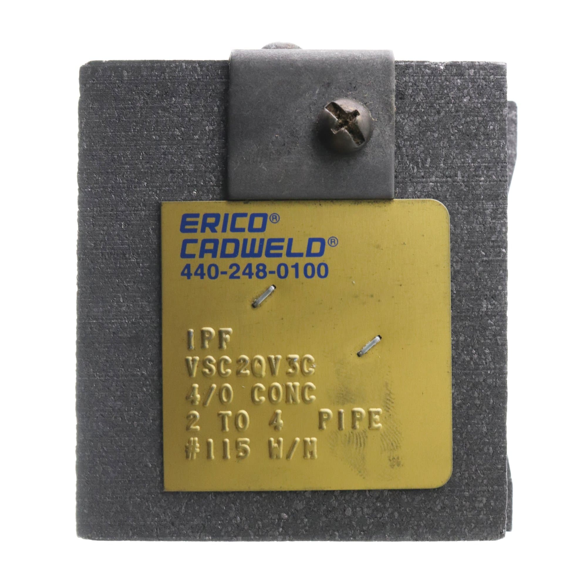 Cadweld Erico VSC2QV3C #4/0 Concentric Cable To 2"-4" Vertical Steel Pipe Mold