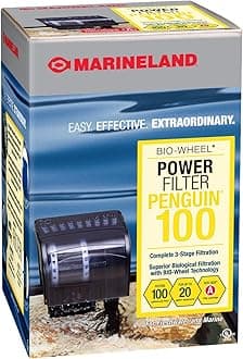 MarineLand Penguin Bio-Wheel Power Filter 100 GPH, Multi-Stage Aquarium Filtration