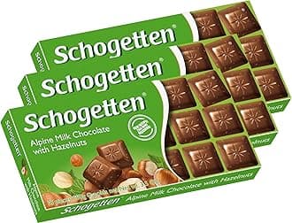 Schogetten German Alpine Milk Chocolate with Hazelnuts (Pack of 3)