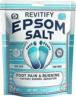 REVITIFY Fast-Acting Epsom Salt 1Kg for Pain Relief and Relaxation, Guaranteed Relief for Foot Pain, Swelling & Soreness Luxury Bath Salt for Women and Men, 100% Pure Magnesium Sulphate