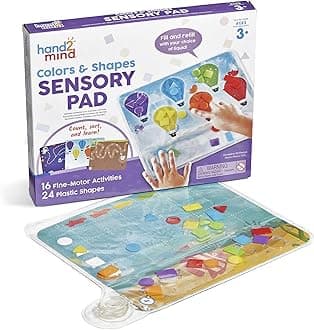 hand2mind Colors and Shapes Sensory Pad, Fine Motor Skills Toys for 3 Year Old, Sensory Toys for Sensory Play, Occupational Therapy Toys, Calming Toys for Kids, Shape Sorting Toy, Calm Down Corner