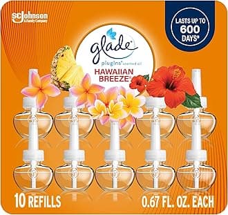 PlugIns Refills Air Freshener, Scented and Essential Oils for Home and Bathroom, Hawaiian Breeze, 6.7 Fl Oz, 10 Count (Packaging May Vary)