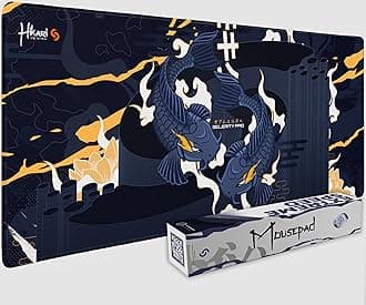 Japanese Large Waterproof Gaming Mouse Pad, Thick (4mm) |35.5x16x0.16|Stitched Edges, Control and Speed, Anime Extended XL Keyboard Blue Desk Mat with Rubber Base 900х400mm (Hikari Blue).