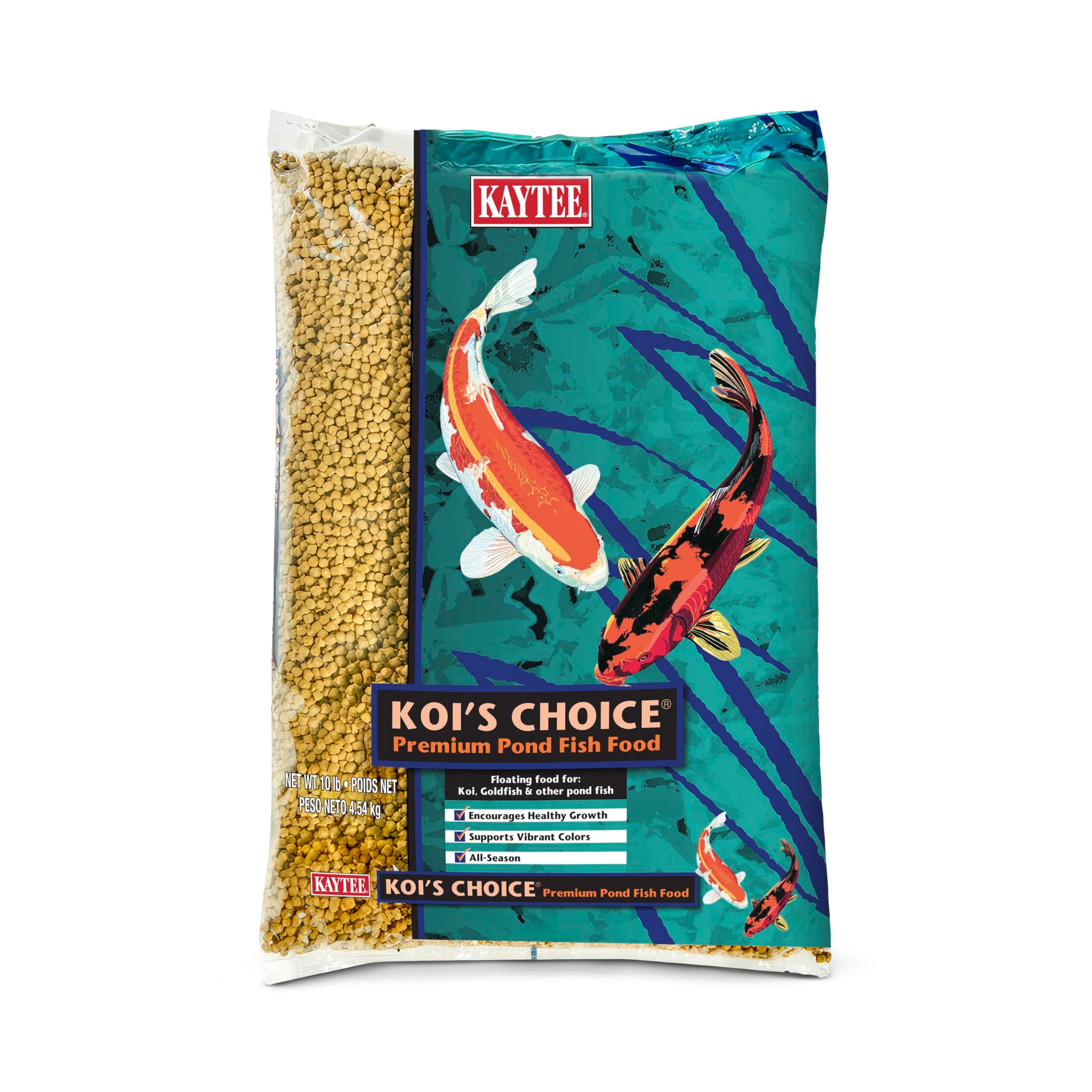 Kaytee Koi’s Choice Koi Floating Fish Food, For Koi, Goldfish and Pond Fish, 10 pounds