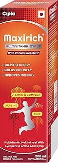 - Maxirich Multivitamin Syrup | Boosts Immunity | Powerhouse of Vitamins & Minerals | 200 ml (Pack of 3)