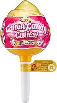 Oosh Slime Cotton Candy Cuties Series 2 by ZURU (Yellow) Scented, Squishy, Fluffy, Soft, Stretchy, Stress Relief, Party Favors, Non-Stick with Collectible Cutie Slow Rise Toy