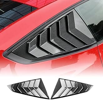 KUNGKIC for 2024 2025 Mustang Rear Side Window Louvers Air Vent Scoop Louvers Window Scoop Louvers Covers ABS Sun Rain Shade Vent Sport Style Cool Exterior Decoration ABS (Carbon Fibre Pattern)