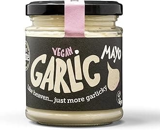 BeSaucy - Garlic Mayonnaise, Works Great as a Spread, Dip, Stirred Through Mash or Partnered with Pasta and Pizza Crusts, Produced in the UK & Vegan Friendly, 180g Glass Jar
