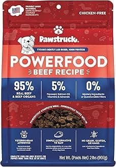 Air Dried Dog Food with Real Beef, Grain-Free, Made in USA, Non-GMO & Vet Recommended, High Protein Limited Ingredient Full-Feed for All Breeds & Ages, 2lb Bag