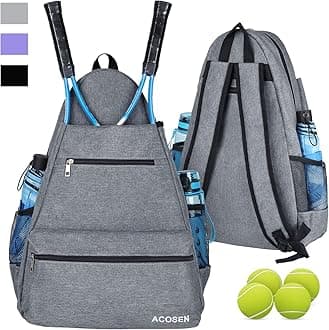 ACOSEN Tennis Bag Tennis Backpack - Large Tennis Bags for Women and Men to Hold Tennis Racket,Pickleball Paddles, Badminton Racquet, Squash Racquet,Balls and Other Accessories