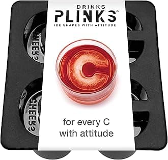 DRINKSPLINKS Silicone Ice Cube Mold Tray - Custom Letter C. Personalized Monogram Big Ice Cube Molds for Whiskey, Bourbon, Cocktails, and Customized Gifts with Initials. Alphabet Mold for Every Name.