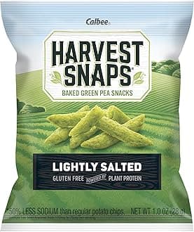 Harvest Snaps Veggie Chips (Lightly Salted Snack Crisps) | Powered by Plant Protein, Gluten Free, Non-GMO Baked Vegetable Crisps | Made in USA (24 Snack Packs)