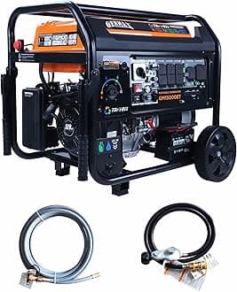 GENMAX 15000W Tri-Fuel Portable Generator - 2025 Model with ATS, CO Sensor, Digital Display & 50A Output Perfect for Home Backup, Construction Sites & Emergency Power