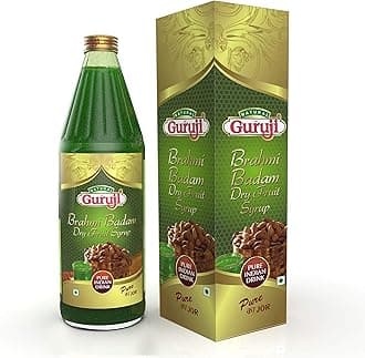 Jai Guruji Brahmi Badam Dry Fruit Syrup Sharbat, Instant Refreshing Drink For Summer (Mix With Milk Only) 750Ml - Instant