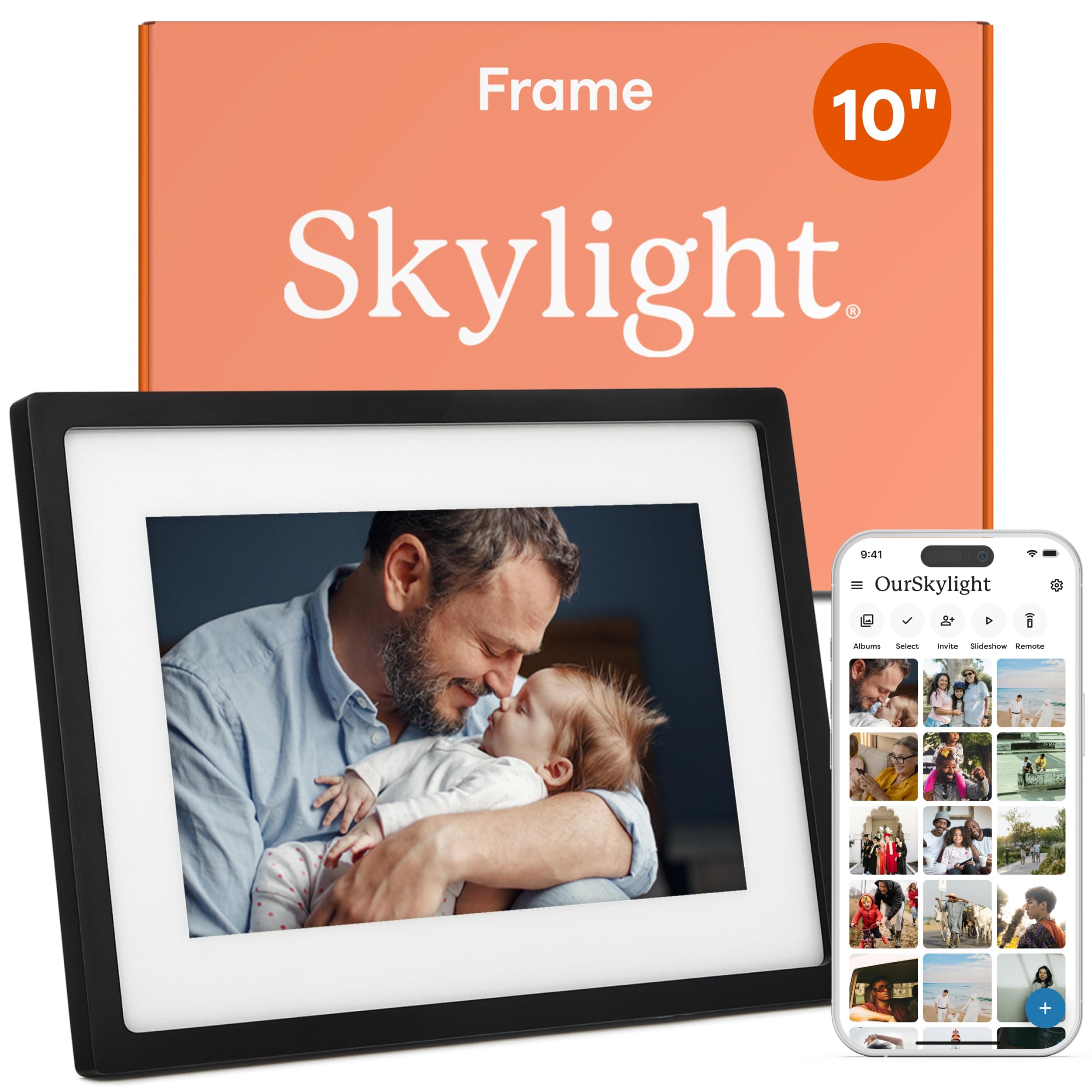 Skylight Frame: 10 inch WiFi Digital Photo Frame, Email, Touch Screen Display