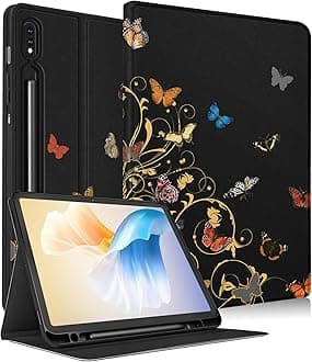 for Samsung Galaxy Tab S8 Plus/ S7 Plus/ S7 FE Case 12.4 Inch Women Girls Cute Butterfly Folio Girly Kawaii Pretty Unique Cover for Samsung Tablet S8 Plus 2022/ S7 Plus 2021/ S7 FE 5G Cases