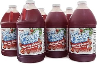 Snappy Frosti Tropics Strawberry Daiquiri Slushie Mix, Slushie Syrups for Machine, Granita Slushy Syrup, Drink Mixers for Cocktails, Slushy Drink Mixes for Alcohol, 1/2 Gallon, 6 Pack
