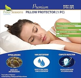 Body Size Pillow Protector (21" W x 55" L) – Waterproof Zippered Pillow Cover Hypoallergenic Dust Proof Pillowcase Encasement