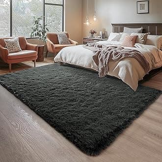 Chicrug Soft Area Rugs for Bedroom Living Room Plush Fluffy Rug 9x11 Feet, Shag Furry Area Rug Carpet Non Shedding for Nursery Children Kids Girls Room Home Decorative, Dark Grey