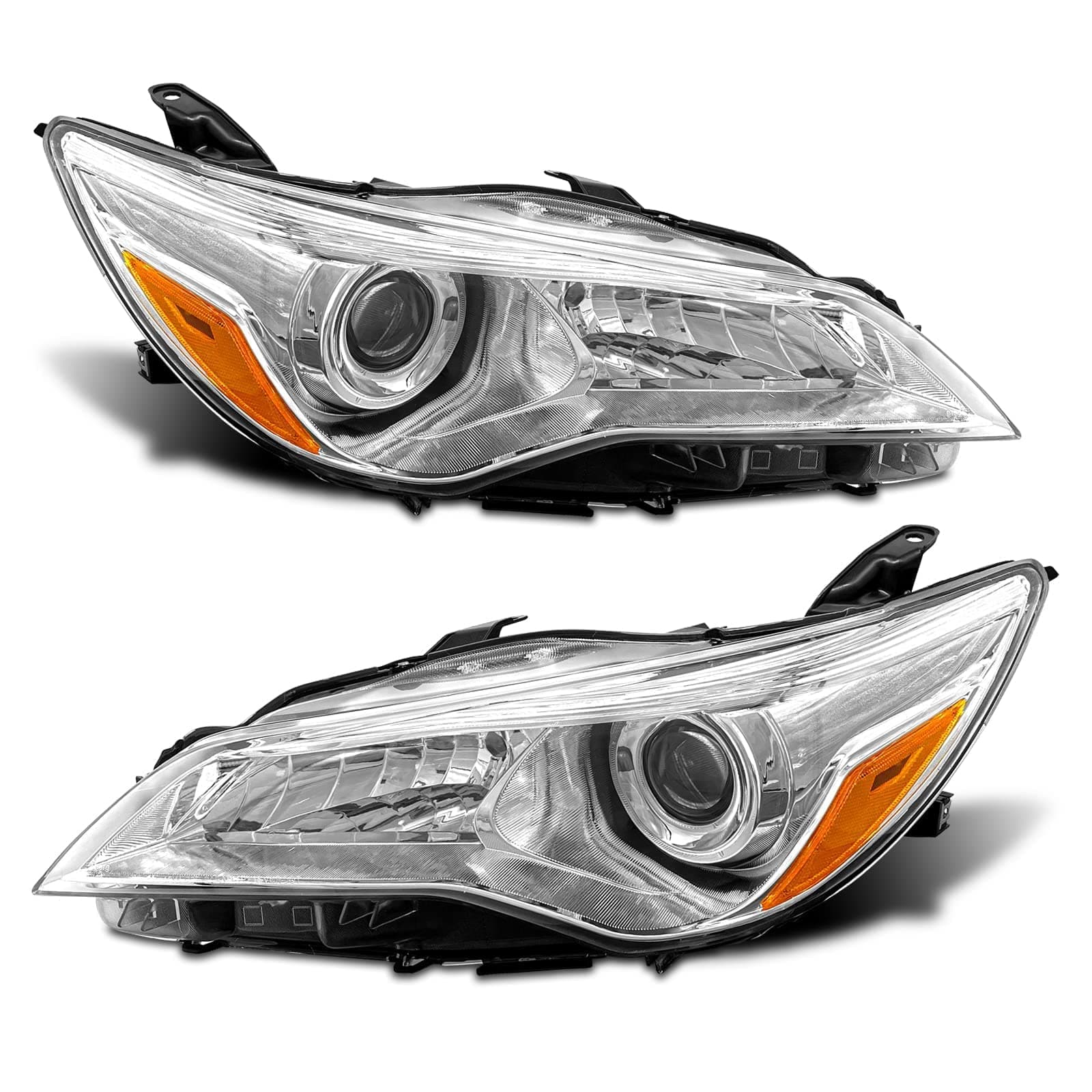 2015 2016 2017 Camry Headlight Assembly Headlights for 2015-2017 Toyota Camry Headlamp Replacement Left and Right - Chrome Housing Pair