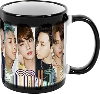 4GiftSake Dynamite Colour Changing Magic Mug Black for BTS Lovers - Korean Band Mug - Heat Sensitive & Color Changing Tea Coffee Mug - Love Music Mug - Gift for BTS Army Fans