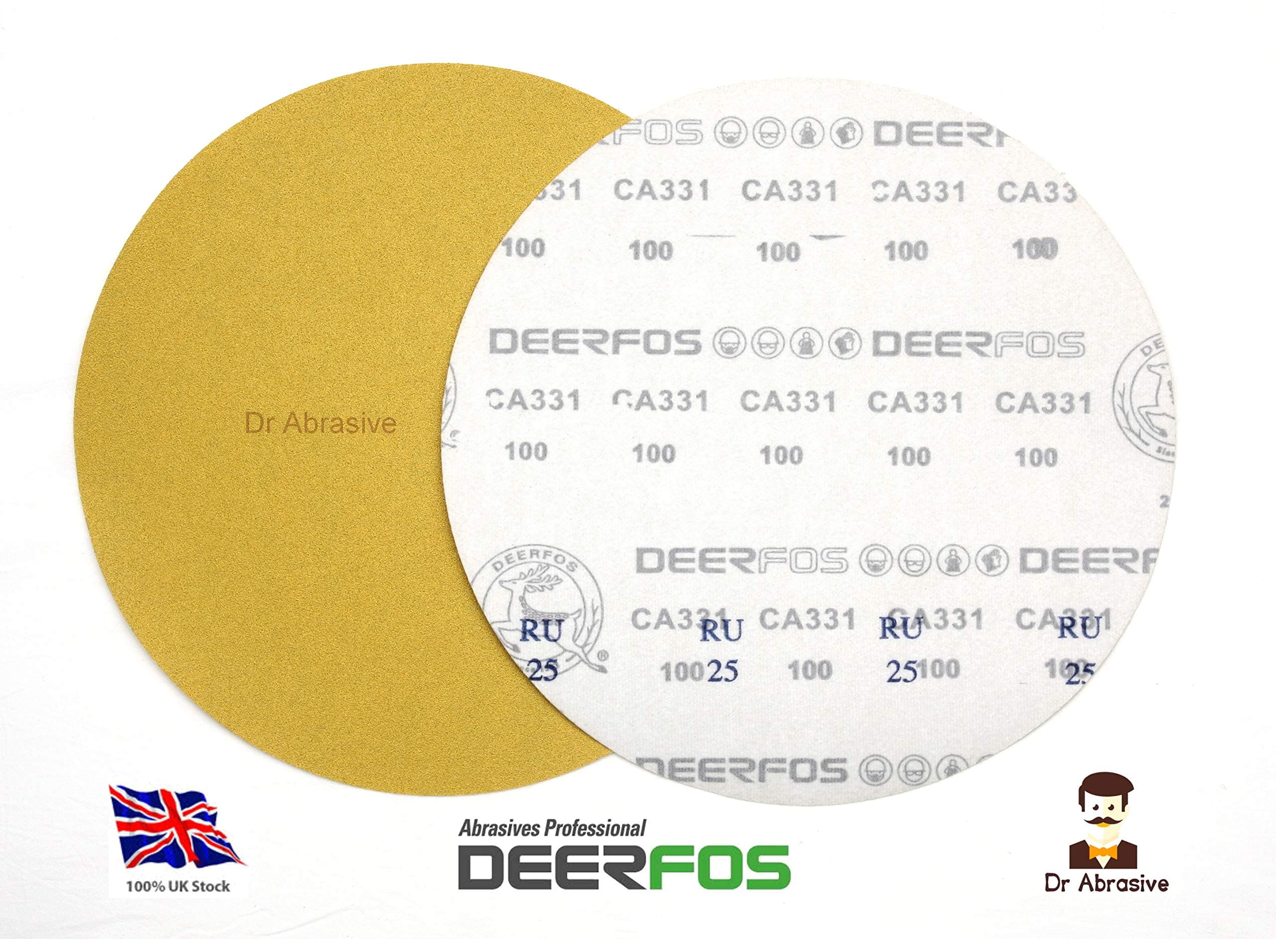 300mm 12" Sanding Discs DEERFOS Sandpaper Pads Hook and Loop Grit P150 Pack of 10