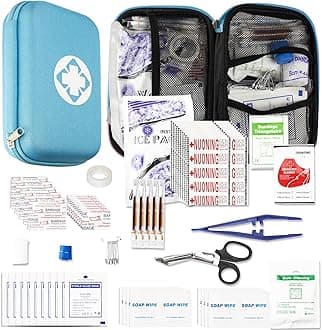 Car-Home Survival First-Aid Kit Emergency-Kit - Blue 273Piece Equipment Travel Supplies First Aid Set Home Essentials Camping Hiking YIDERBO