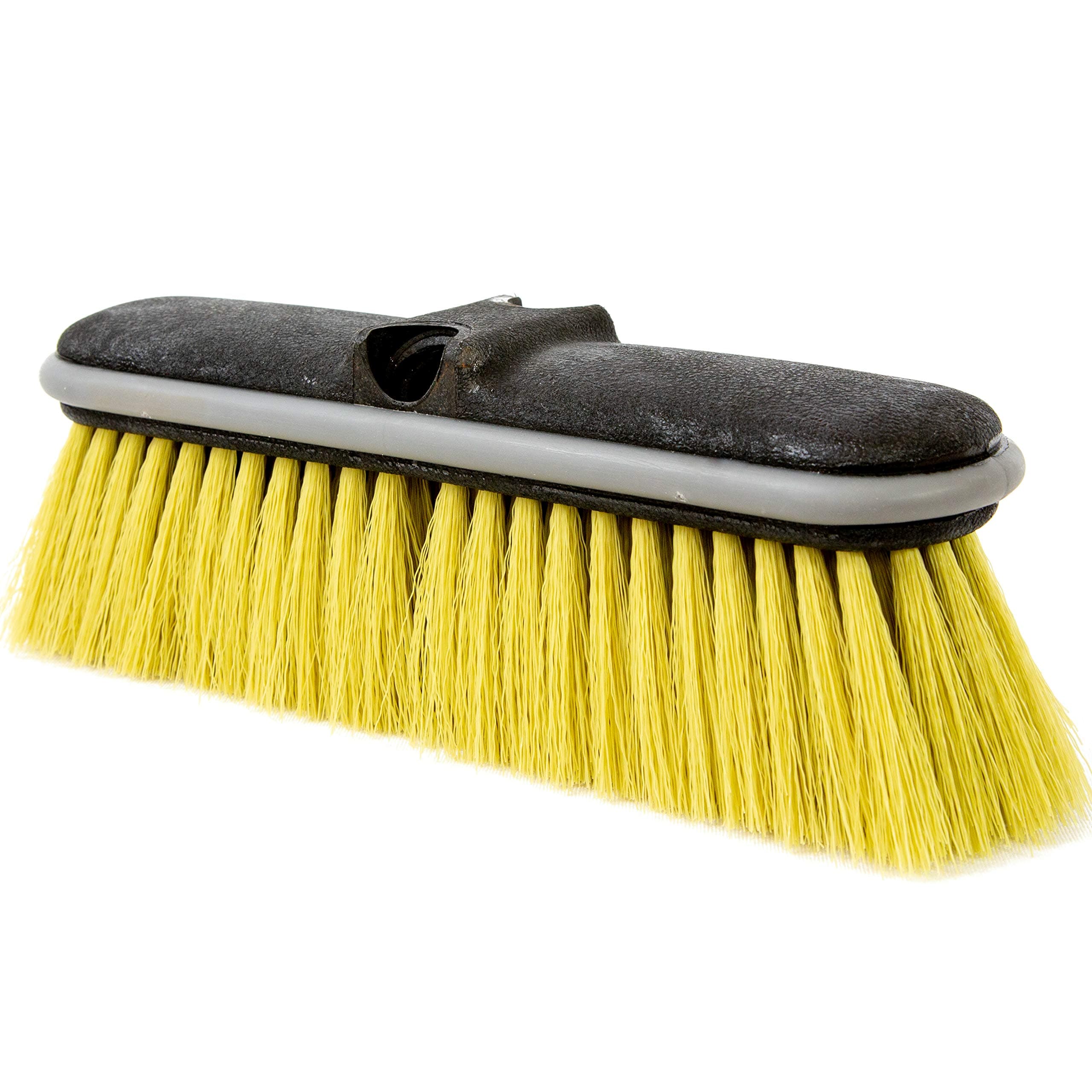 DOCAZOODOCA Floor Scrub Brush with Long Handle - Head Only - No Pole Extension Pole (6+ Reach) - Outdoor Broom - Car Wash Brush with Long Handle Also for House Siding, Deck, Patio & More