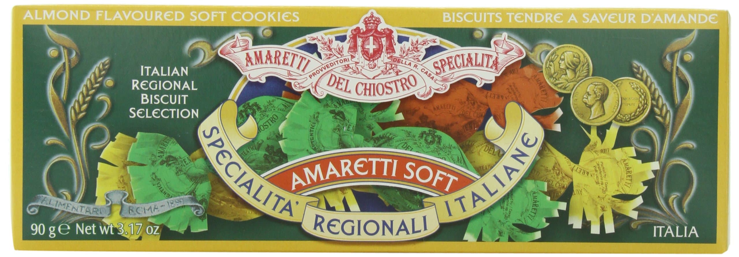 Del Chiostro Amaretti Soft Cookies, 3.17-Ounce Boxes (Pack of 12)