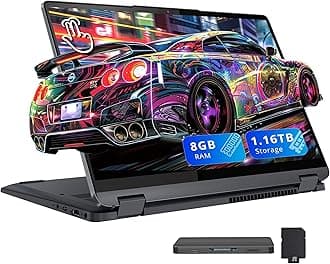 Lenovo IdeaPad Flex 5i 14" WUXGA Touch 2-in-1 Laptop, Intel i5-1235U, 8GB LPDDR4X, 1.16TB Storage (1TB SSD + 160GB Docking Station Set), Backlit Keyboard, Fingerprint Reader, FHD Camera, Win 11, Gray