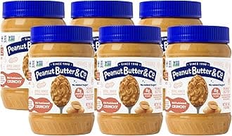 Peanut Butter & Co. Old Fashioned Crunchy Peanut Butter, Non-GMO Project Verified, No Sugar Added, Gluten Free, Vegan, 16 Ounce (Pack of 6)