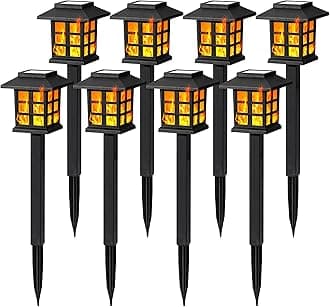 Solar Lights for Outside,8 Pack Flickering Flame LED Solar Outdoor Lights, Waterproof Solar Garden Lights Maintain 10 Hours of Lighting for Christmas, Garden, Landscape, Path, Yard, Patio