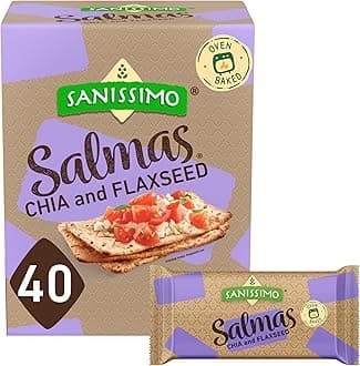 Salmas Chia & Flaxseed, 40 Packs of 3 Crackers, Oven Baked Corn Crackers, Gluten Free, Non-GMO, Kosher Certified