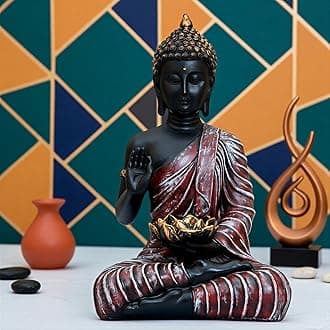 Polystone Home Decor Decoration Buddha Idol Statue Showpiece Gift Gifting Item-RE_BLK-DB2-(21)